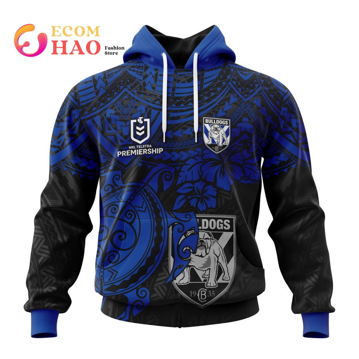 NRL Canterbury Bankstown Bulldogs Polynesian 3D Hoodie