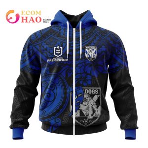 NRL Canterbury Bankstown Bulldogs Polynesian 3D Hoodie NRL Canterbury Bankstown Bulldogs Polynesian 3D Hoodie