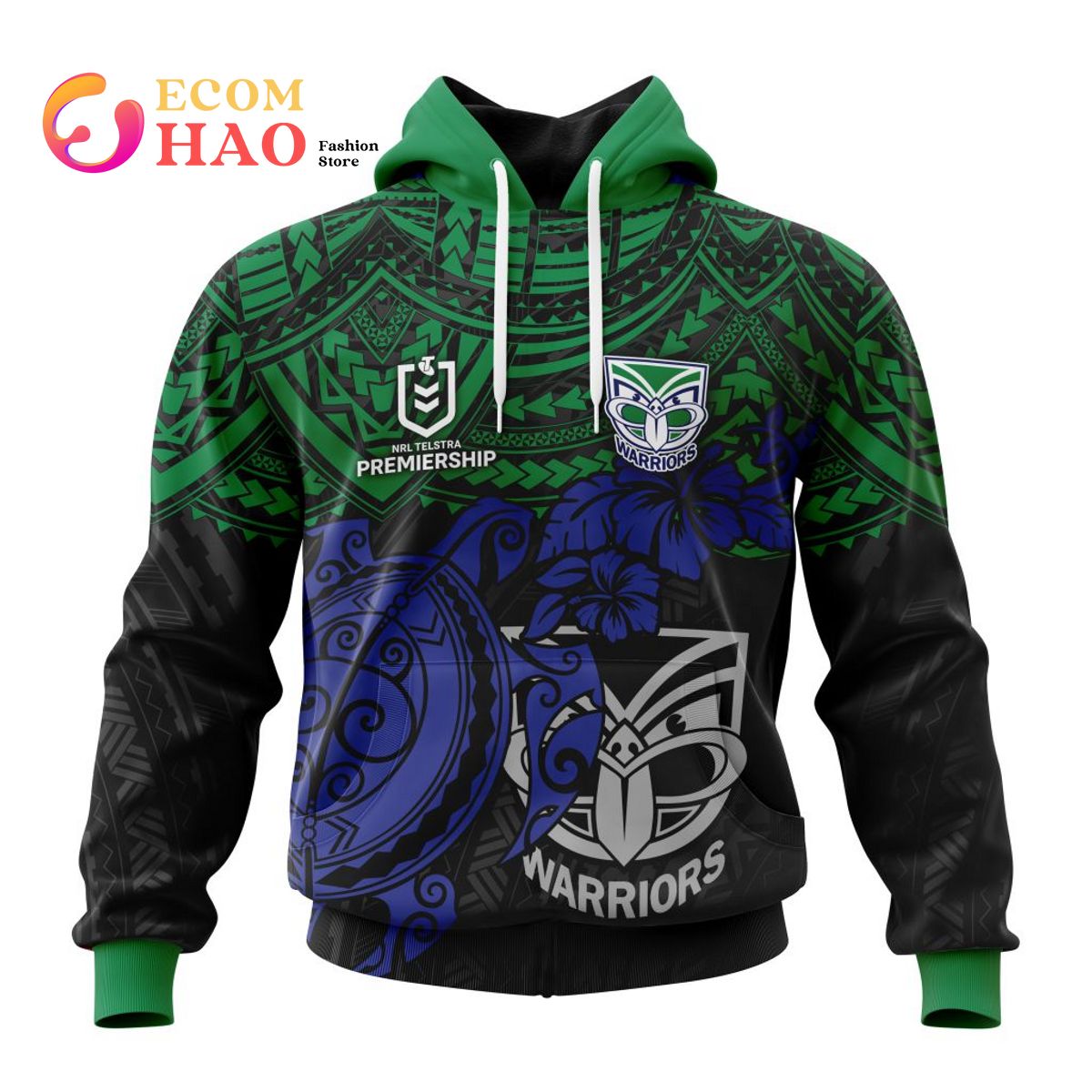 NRL New Zealand Warriors Polynesian 3D Hoodie