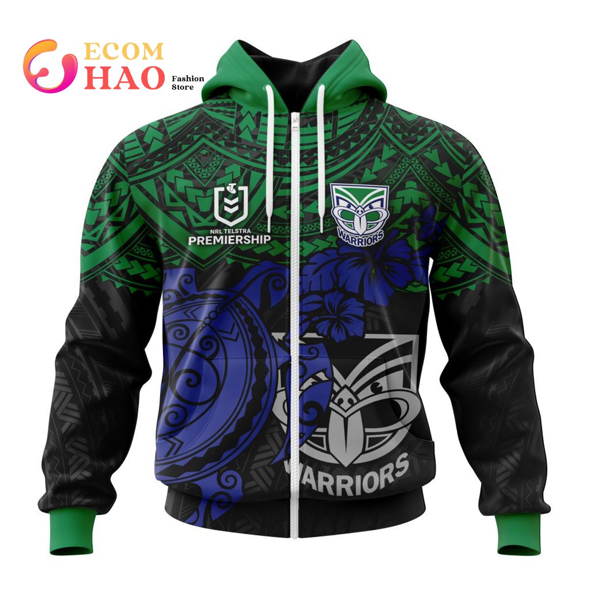 NRL New Zealand Warriors Polynesian 3D Hoodie