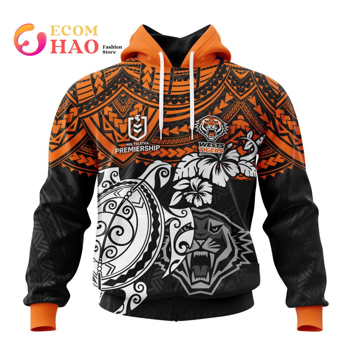 NRL Wests Tigers Polynesian 3D Hoodie