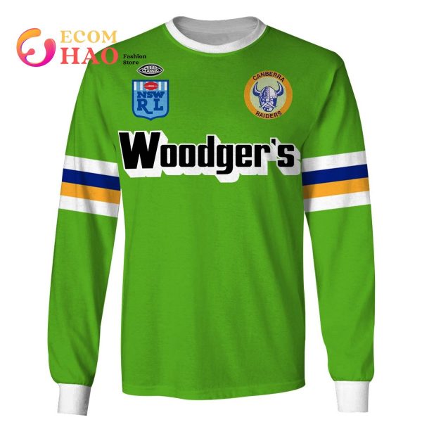 Canberra Raiders 1989 WOODGERS ARL NRL Vintage Retro Heritage 3D Hoodie