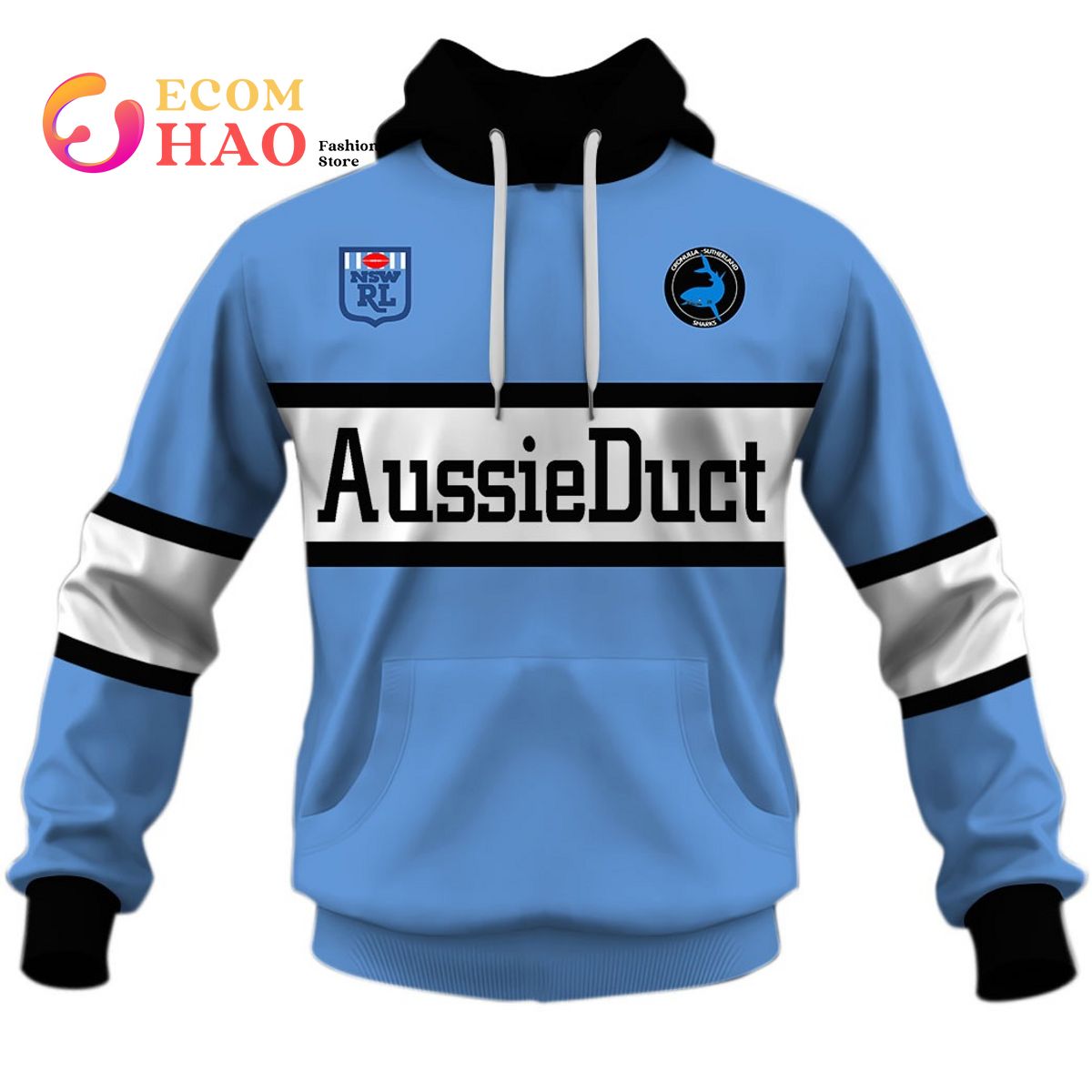 Cronulla Sharks 1988 ARL NRL Retro Heritage Classic 3D Hoodie