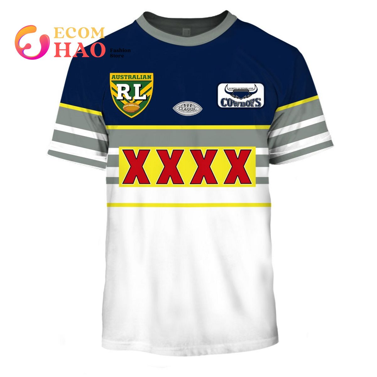 NORTH QUEENSLAND COWBOYS 1995 ARL NRL Vintage Retro Heritage 3D Hoodie