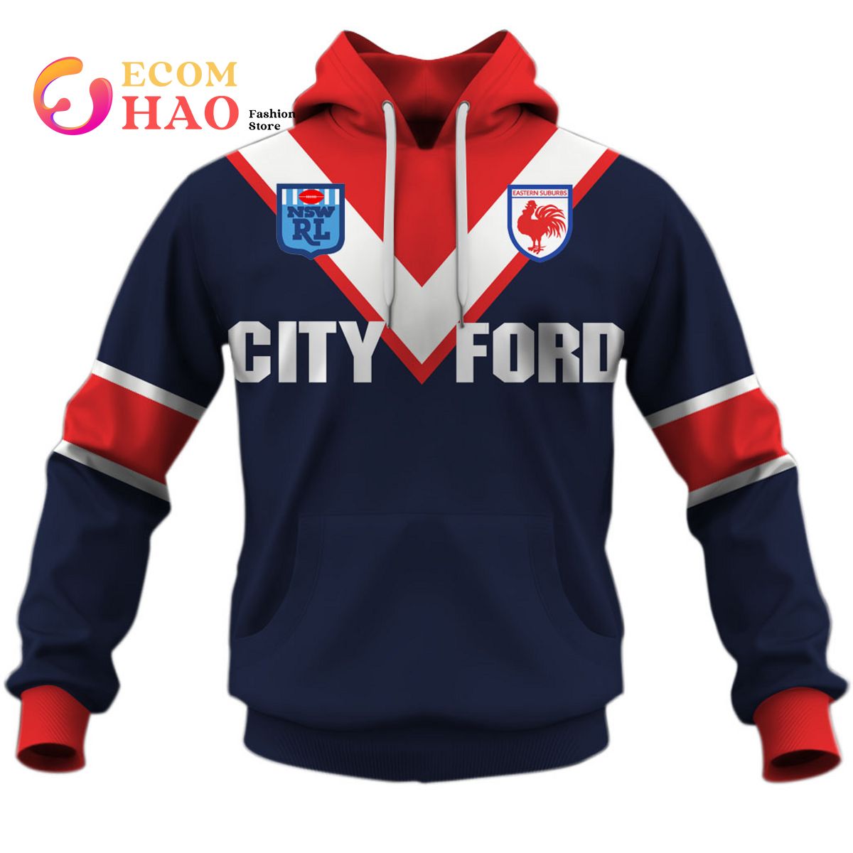 Personalize name Sydney Rooster NRL 1980s Home 3D Hoodie