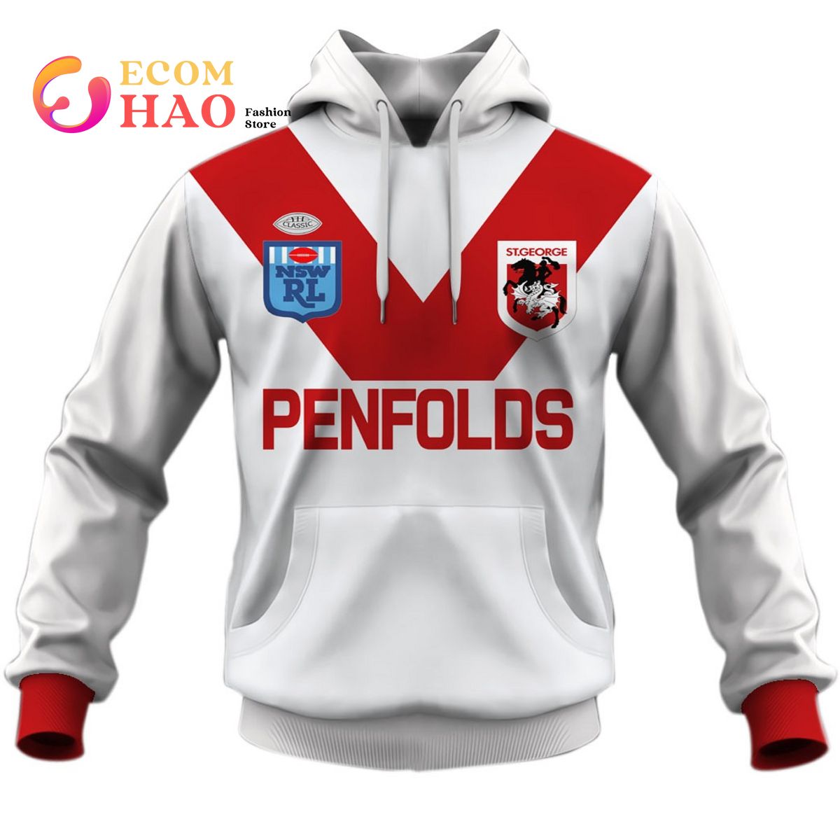 St George Dragons 1989 ARL NRL Vintage Retro Heritage 3D Hoodie