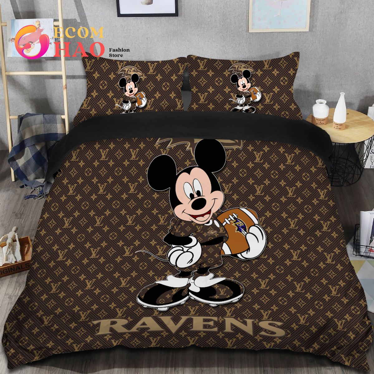 Louis Vuitton Mickey Mouse Bedding Sets - TeePro in 2023