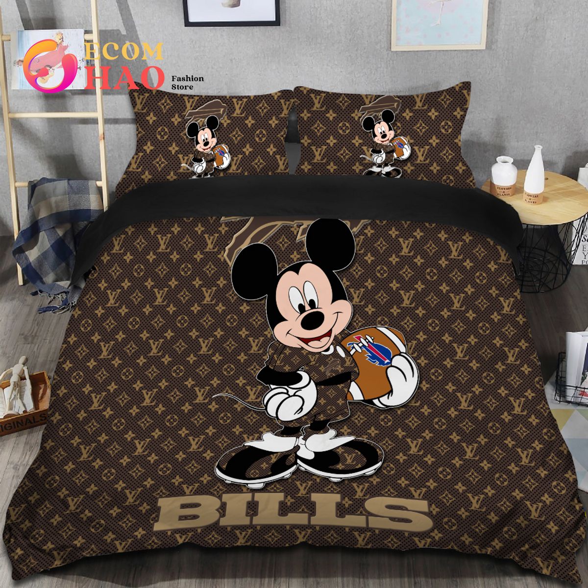 NFL Chicago Bears Bedding Set Mickey Louis Vuiton