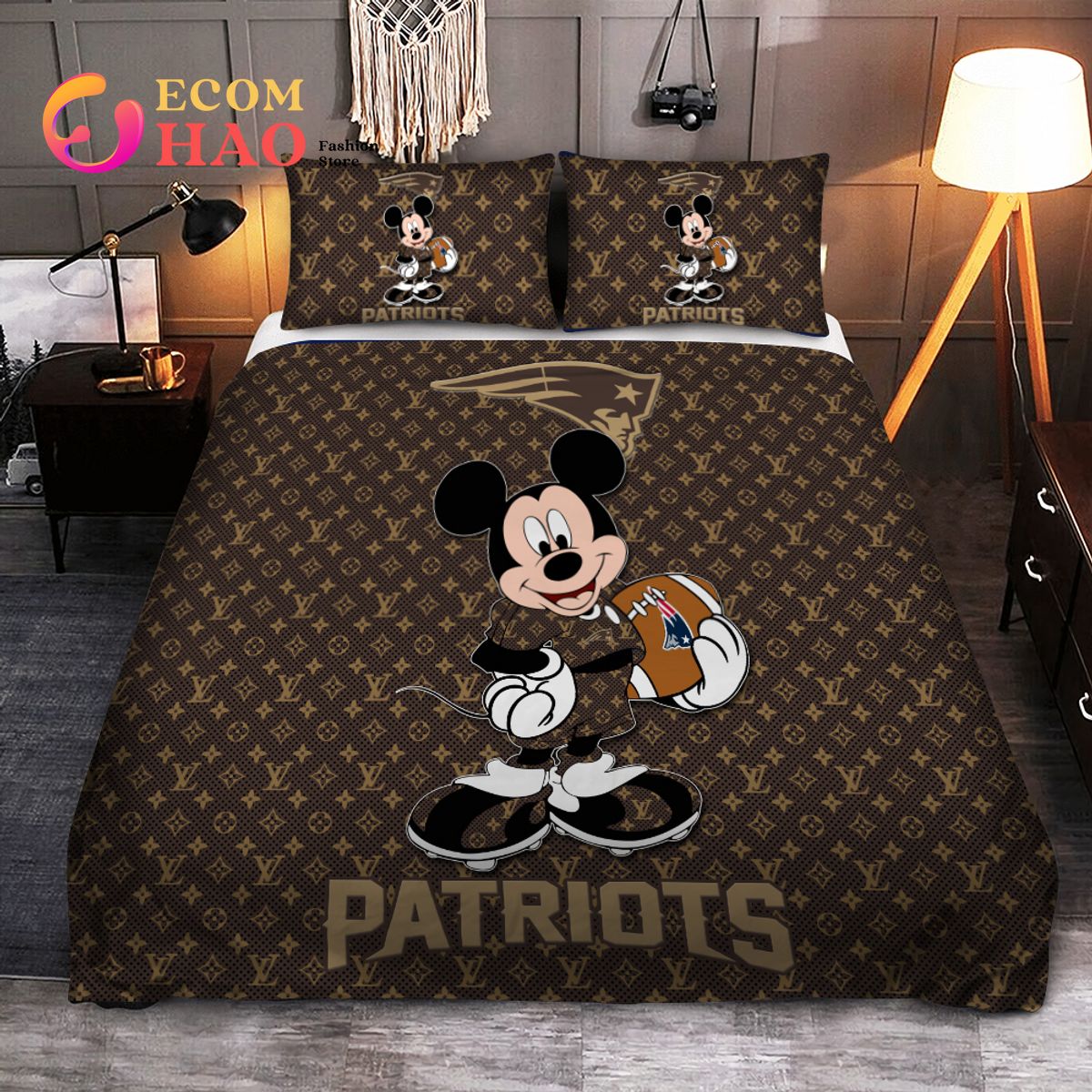 NFL New Orleans Saints Bedding Set Mickey Louis Vuiton