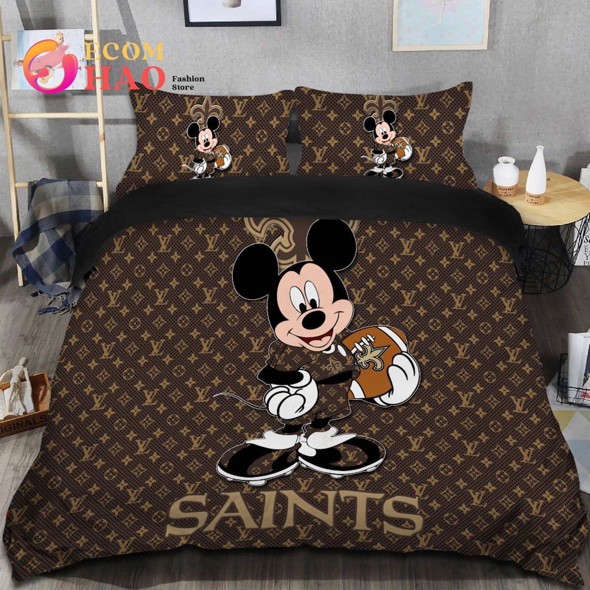 NFL New York Giants Bedding Set Mickey Louis Vuiton