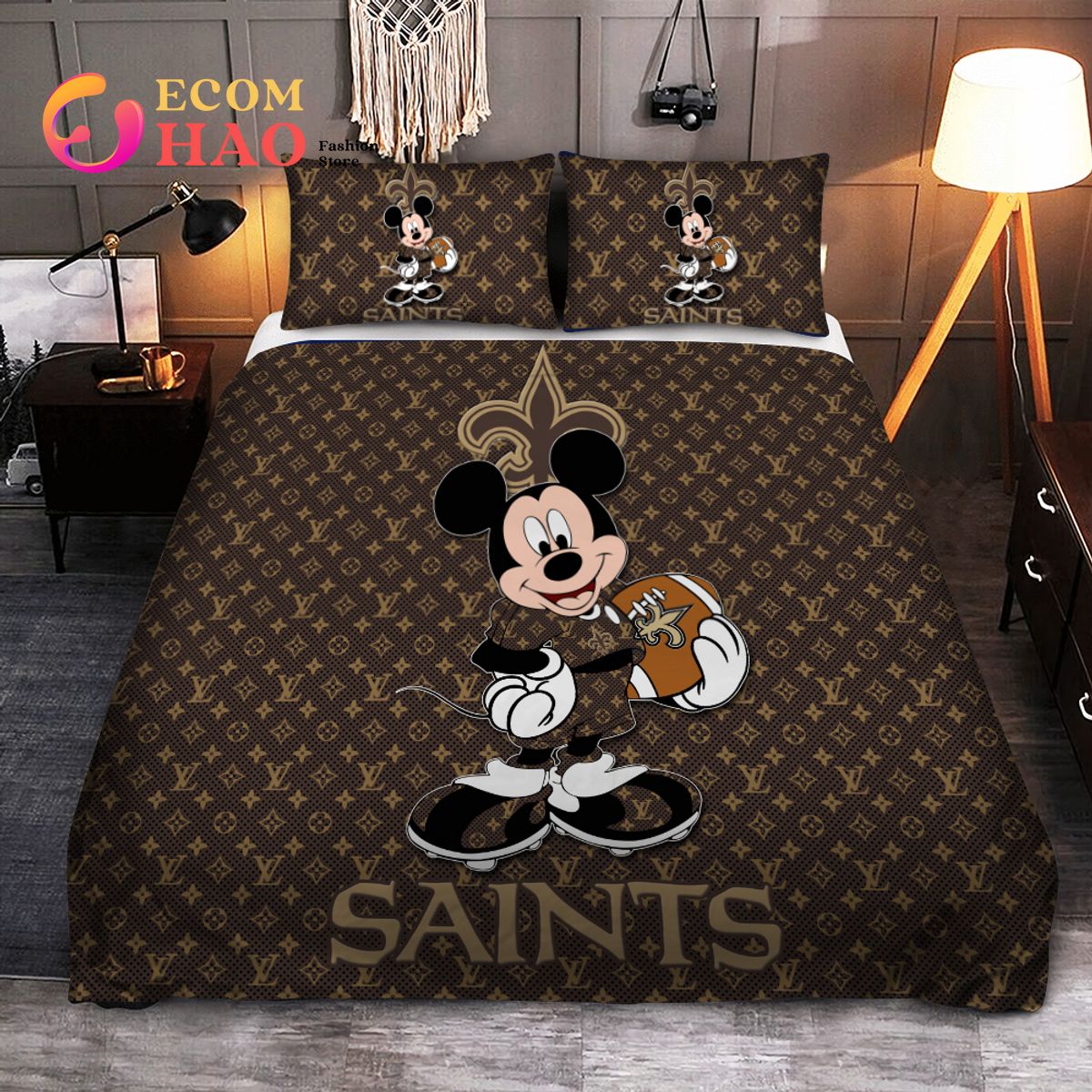 NFL New York Giants Bedding Set Mickey Louis Vuiton