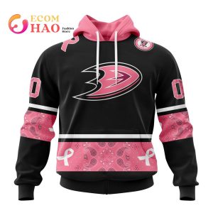 NHL Anaheim Ducks Specialized Design In Classic Style With Paisley! In October We Wear Pink Breast Cancer 3D Hoodie