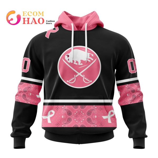 NHL Buffalo Sabres Specialized Design In Classic Style With Paisley! In October We Wear Pink Breast Cancer 3D Hoodie