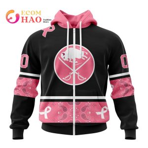 NHL Buffalo Sabres Specialized Design In Classic Style With Paisley! In October We Wear Pink Breast Cancer 3D Hoodie