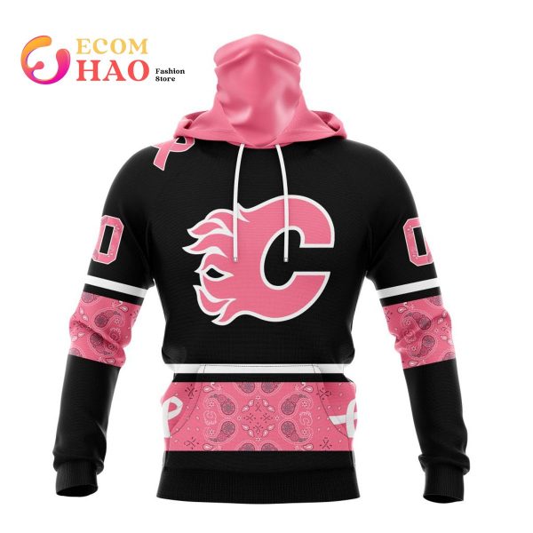 NHL Calgary Flames Specialized Design In Classic Style With Paisley! In October We Wear Pink Breast Cancer 3D Hoodie