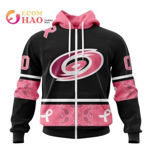 NHL Carolina Hurricanes Specialized Design In Classic Style With Paisley! In October We Wear Pink Breast Cancer 3D Hoodie
