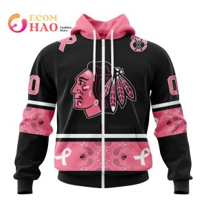 NHL Chicago BlackHawks Specialized Design In Classic Style With Paisley! In October We Wear Pink Breast Cancer 3D Hoodie