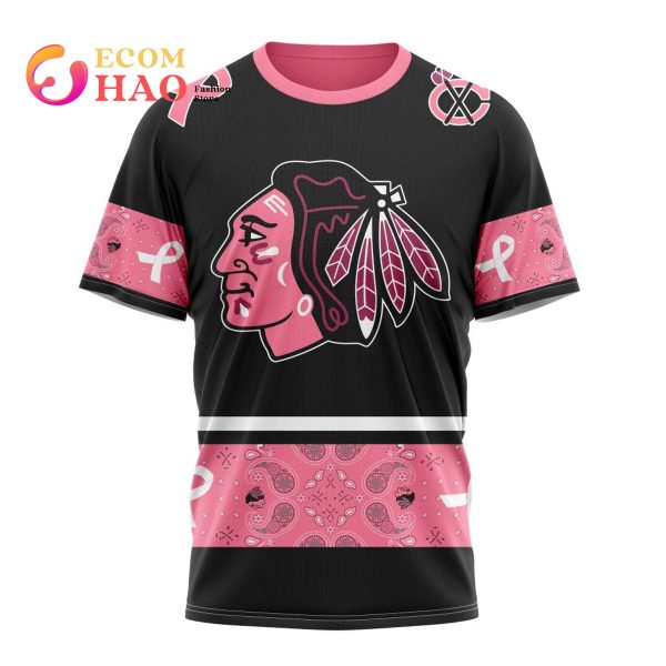 NHL Chicago BlackHawks Specialized Design In Classic Style With Paisley! In October We Wear Pink Breast Cancer 3D Hoodie
