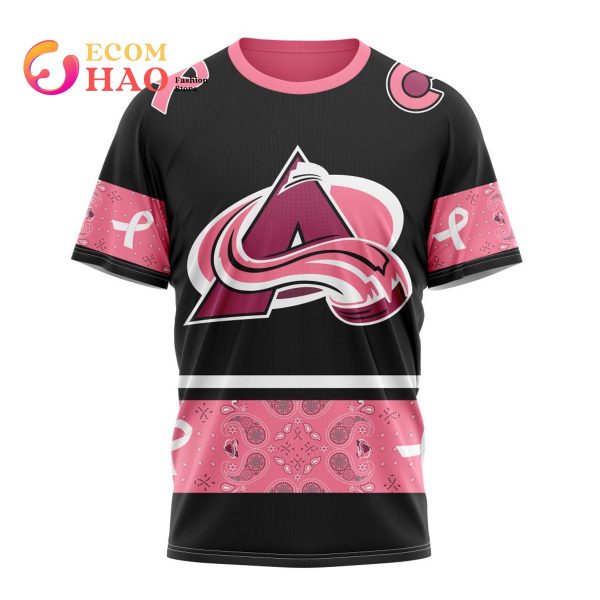 NHL Colorado Avalanche Specialized Design In Classic Style With Paisley! In October We Wear Pink Breast Cancer 3D Hoodie