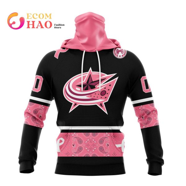 NHL Columbus Blue Jackets Specialized Design In Classic Style With Paisley! In October We Wear Pink Breast Cancer 3D Hoodie