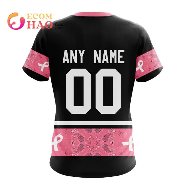 NHL Columbus Blue Jackets Specialized Design In Classic Style With Paisley! In October We Wear Pink Breast Cancer 3D Hoodie