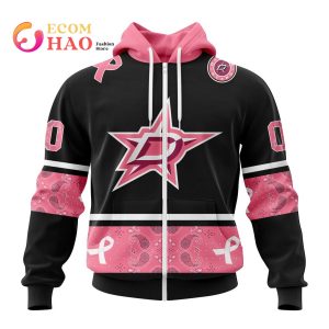 NHL Dallas Stars Specialized Design In Classic Style With Paisley! In October We Wear Pink Breast Cancer 3D Hoodie