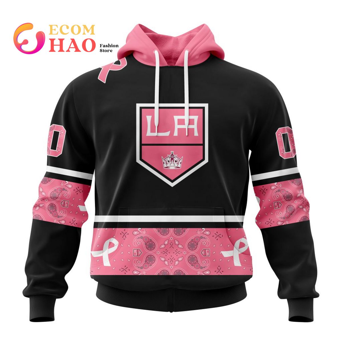 NHL New Jersey Devils Specialized Design In Classic Style With Paisley! In October We Wear Pink Breast Cancer 3D Hoodie