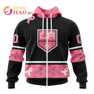 NHL Los Angeles Kings Specialized Design In Classic Style With Paisley! In October We Wear Pink Breast Cancer 3D Hoodie