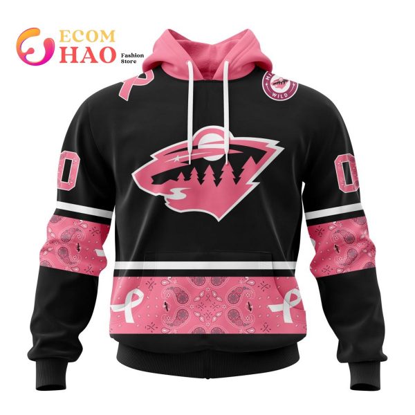 NHL Minnesota Wild Specialized Design In Classic Style With Paisley! In October We Wear Pink Breast Cancer 3D Hoodie