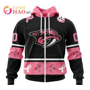 NHL Nashville Predators Specialized Design In Classic Style With Paisley! In October We Wear Pink Breast Cancer 3D Hoodie