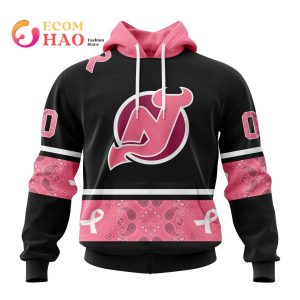 NHL New Jersey Devils Specialized Design In Classic Style With Paisley! In October We Wear Pink Breast Cancer 3D Hoodie