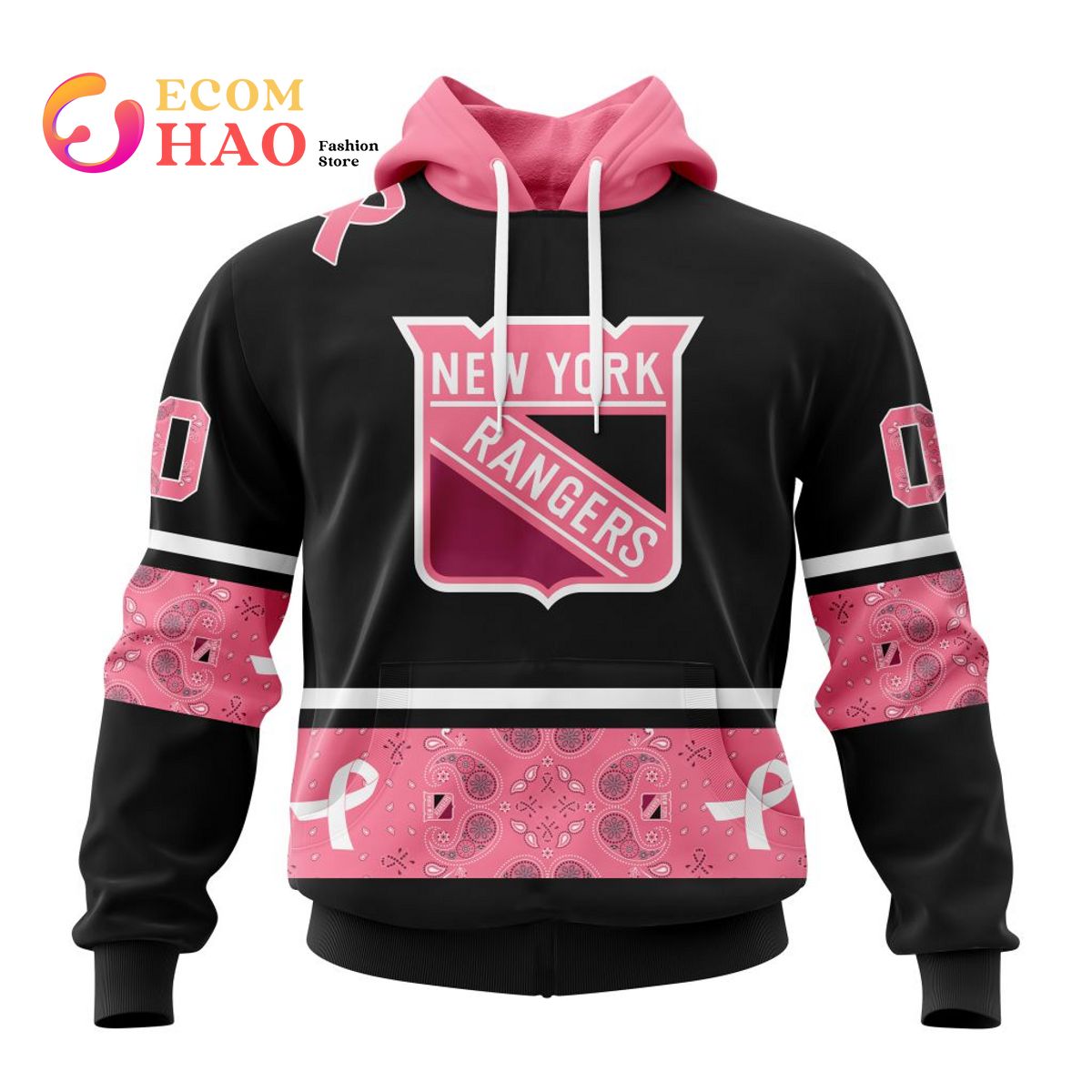 NHL New Jersey Devils Specialized Design In Classic Style With Paisley! In October We Wear Pink Breast Cancer 3D Hoodie