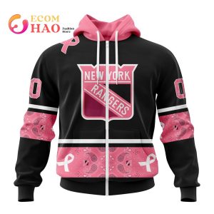 NHL New York Rangers Specialized Design In Classic Style With Paisley! In October We Wear Pink Breast Cancer 3D Hoodie