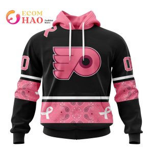 NHL Philadelphia Flyers Specialized Design In Classic Style With Paisley! In October We Wear Pink Breast Cancer 3D Hoodie