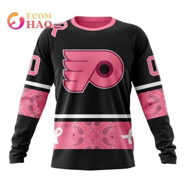 NHL Philadelphia Flyers Specialized Design In Classic Style With Paisley! In October We Wear Pink Breast Cancer 3D Hoodie