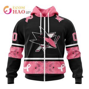 NHL San Jose Sharks Specialized Design In Classic Style With Paisley! In October We Wear Pink Breast Cancer 3D Hoodie