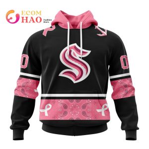 NHL Seattle Kraken Specialized Design In Classic Style With Paisley! In October We Wear Pink Breast Cancer 3D Hoodie