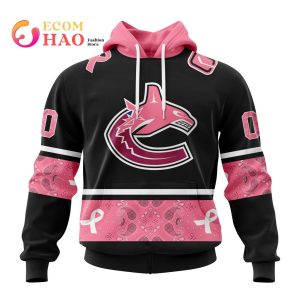 NHL Vancouver Canucks Specialized Design In Classic Style With Paisley! In October We Wear Pink Breast Cancer 3D Hoodie