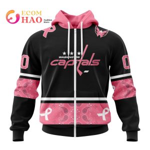 NHL Washington Capitals Specialized Design In Classic Style With Paisley! In October We Wear Pink Breast Cancer 3D Hoodie