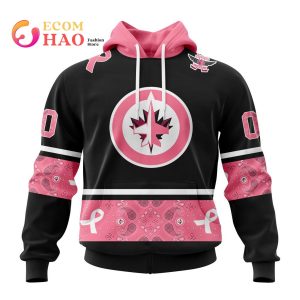 NHL Winnipeg Jets Specialized Design In Classic Style With Paisley! In October We Wear Pink Breast Cancer 3D Hoodie