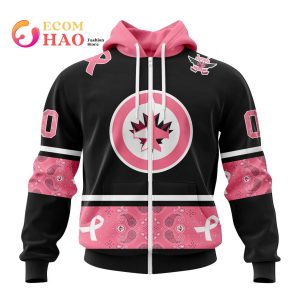 NHL Winnipeg Jets Specialized Design In Classic Style With Paisley! In October We Wear Pink Breast Cancer 3D Hoodie