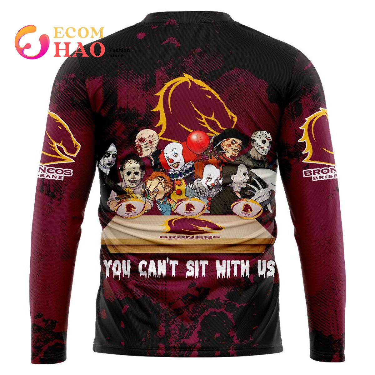 Brisbane Broncos You Can’t Sit With Us Horror Movies Style 3D Hoodie