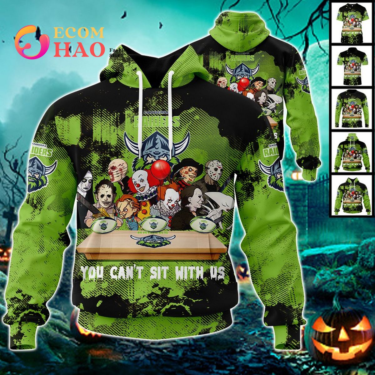 Canberra Raiders You Can’t Sit With Us Horror Movies Style 3D Hoodie