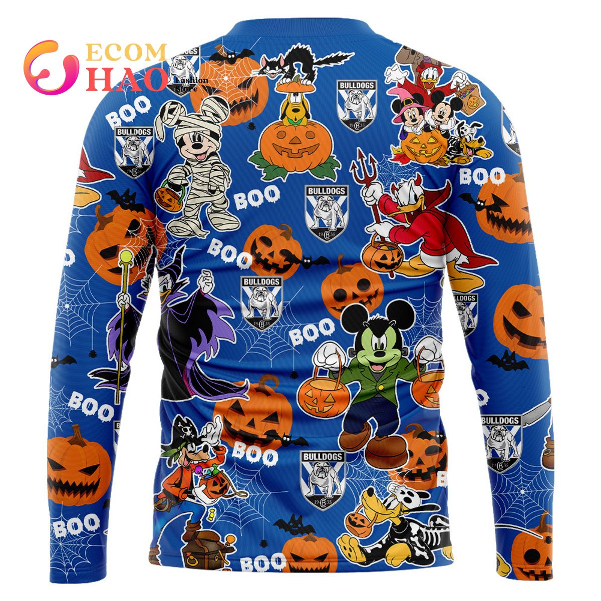 Canterbury Bankstown Bulldogs Mickey With Friends Happy Halloween 3D Hoodie