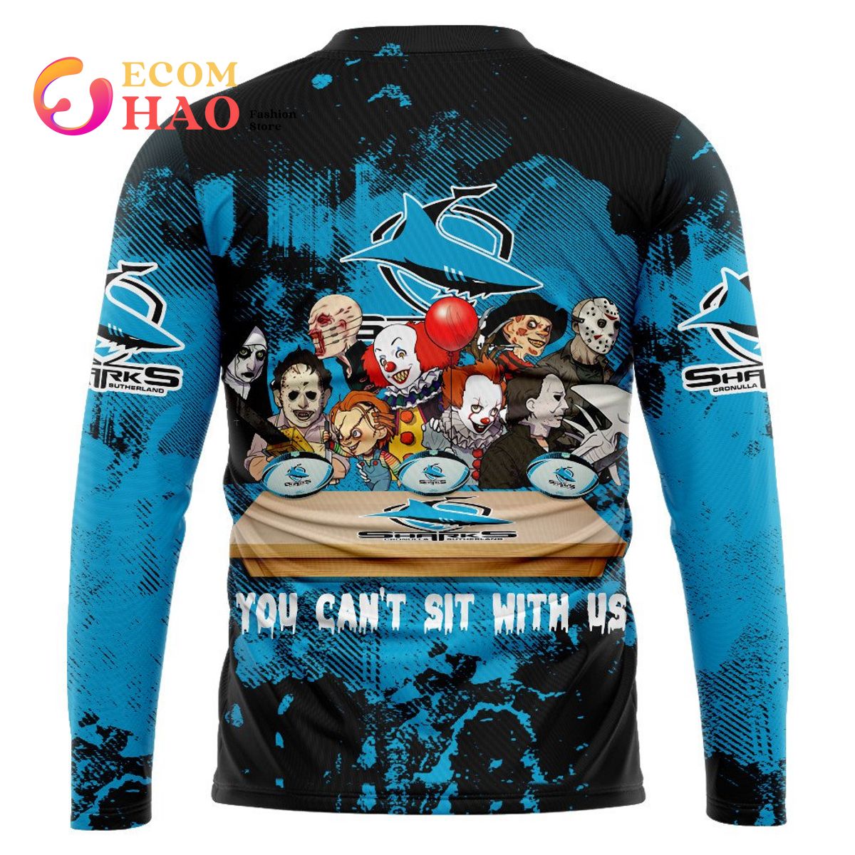 Cronulla Sutherland Sharks You Can’t Sit With Us Horror Movies Style 3D Hoodie