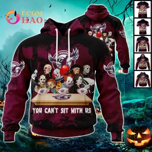 Manly Warringah Sea Eagles You Can’t Sit With Us Horror Movies Style 3D Hoodie