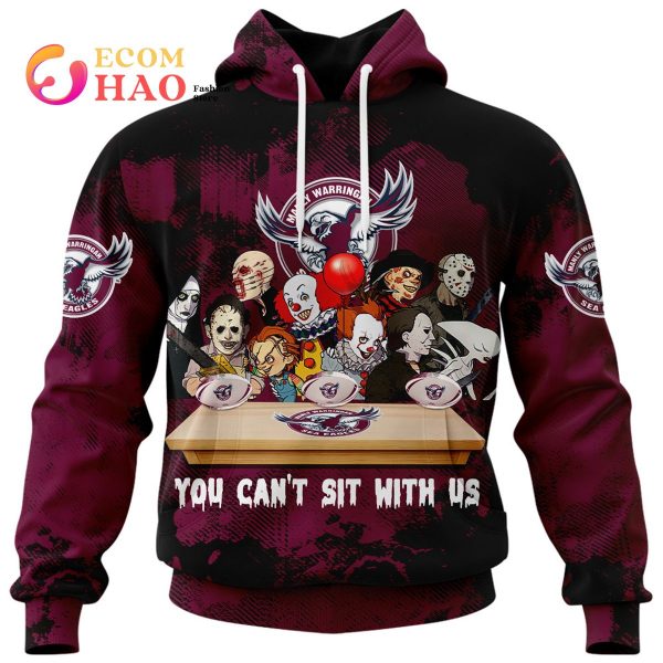 Manly Warringah Sea Eagles You Can’t Sit With Us Horror Movies Style 3D Hoodie