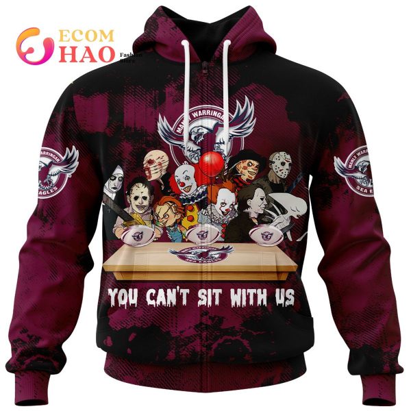 Manly Warringah Sea Eagles You Can’t Sit With Us Horror Movies Style 3D Hoodie
