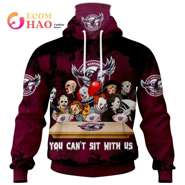 Manly Warringah Sea Eagles You Can’t Sit With Us Horror Movies Style 3D Hoodie
