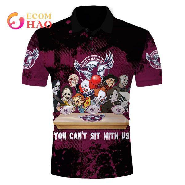 Manly Warringah Sea Eagles You Can’t Sit With Us Horror Movies Style 3D Hoodie